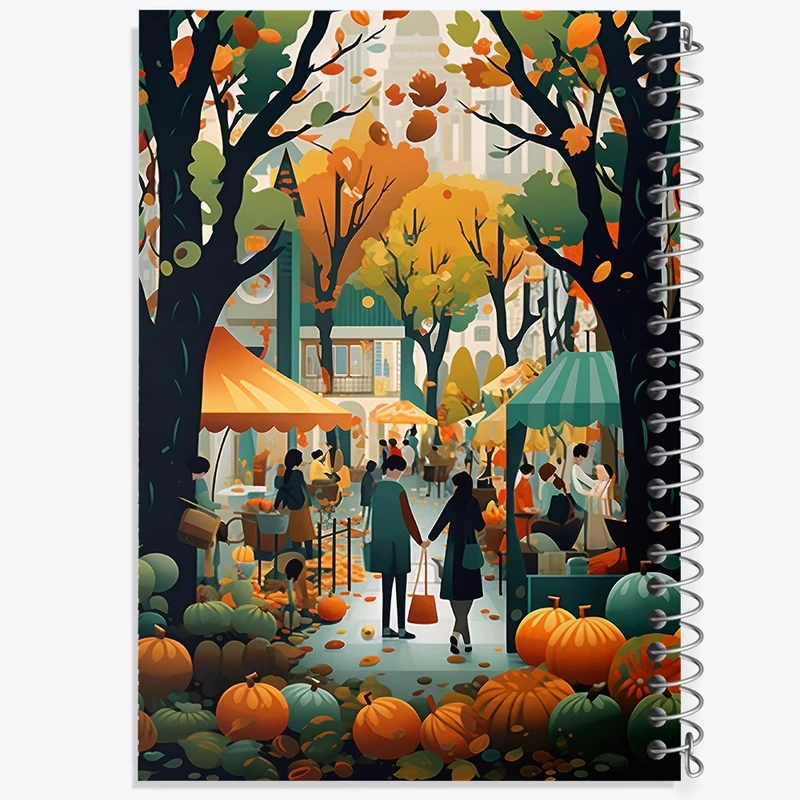 دفتر طراحی 50 برگ خندالو طرح خیابان پاییزی کد N6307