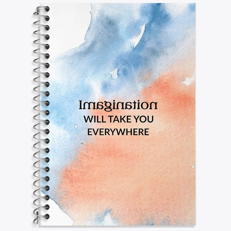 دفتر زبان 50 برگ خندالو مدل سه خط طرح Imagination Will Take You Everywhere کد F11409