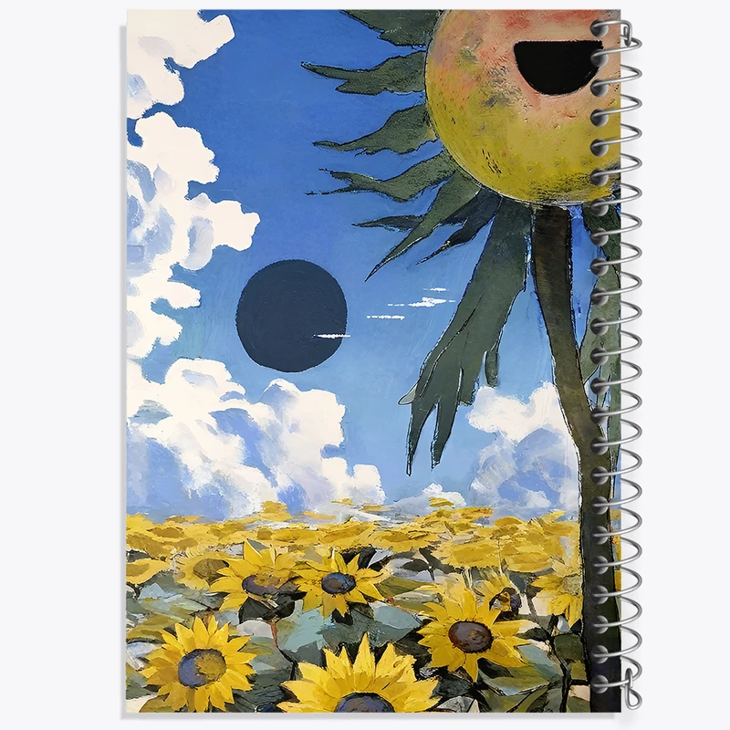 دفتر مشق 50 برگ خندالو طرح مزرعه گل آفتابگردان کد N8824