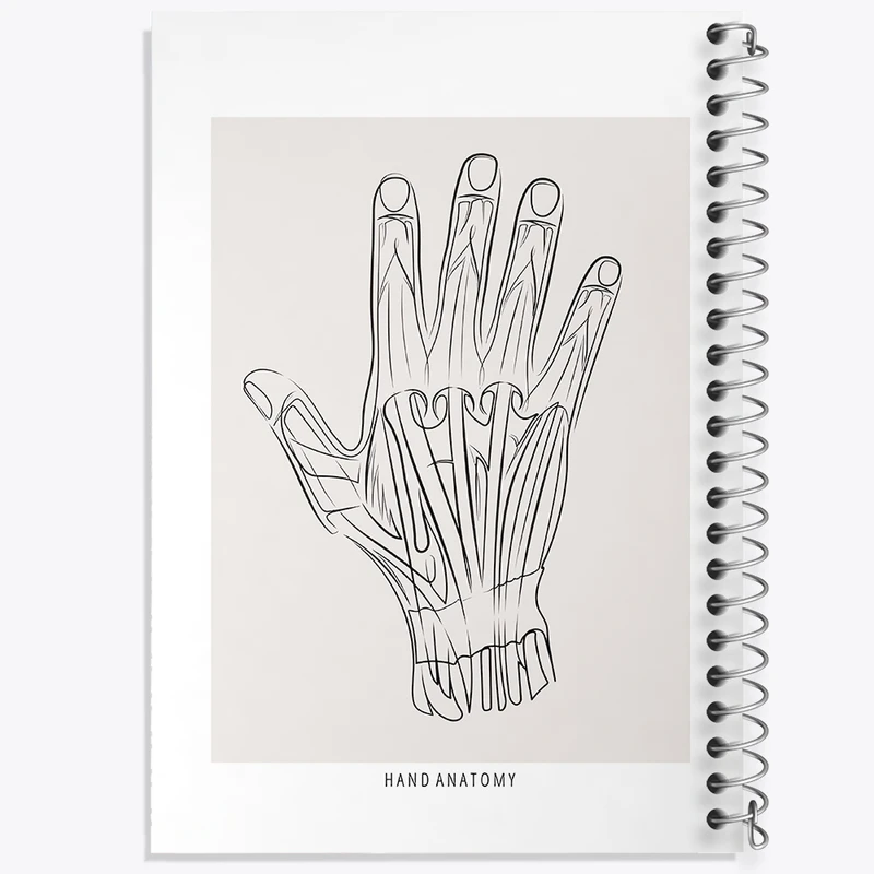 دفتر لیست خرید 50 برگ خندالو طرح آناتومی دست (Hand Anatomy) کد F13923