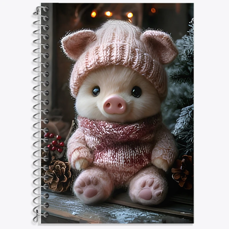 دفتر زبان 50 برگ خندالو مدل سه خط طرح خوک کوچولو کد F9559