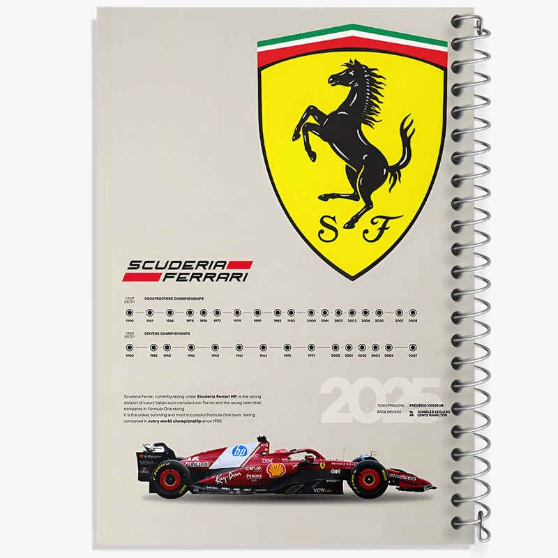 دفتر نقاشی 50 برگ خندالو طرح فراری (Ferrari) کد F13494