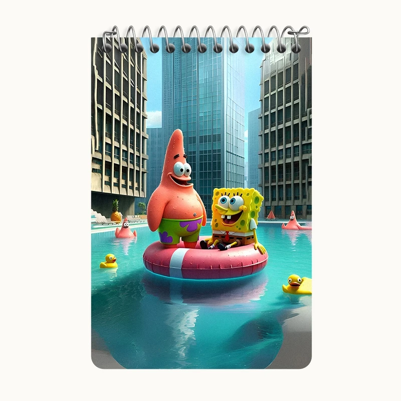 دفتر یادداشت 50 برگ خندالو طرح باب اسفنجی و پاتریک کد F11715