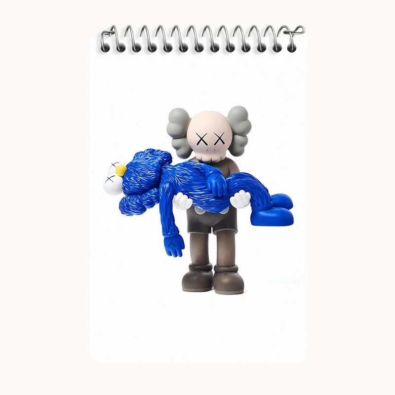دفتر یادداشت 50 برگ خندالو طرح عروسک کاز (kaws) کد F3993