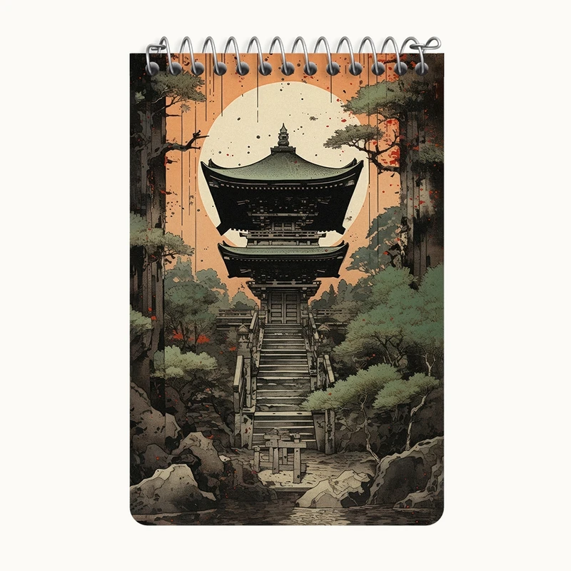 دفتر یادداشت 50 برگ خندالو طرح خانه ی ژاپنی کد F3578