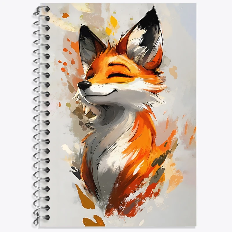 دفتر زبان 50 برگ خندالو مدل سه خط طرح روباه کیوت کد F11525