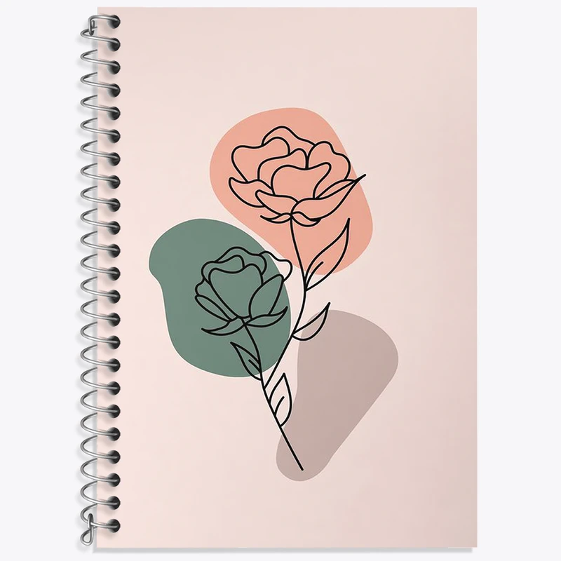 دفتر نت موسیقی 50 برگ خندالو طرح گل مینیمال کد F3638