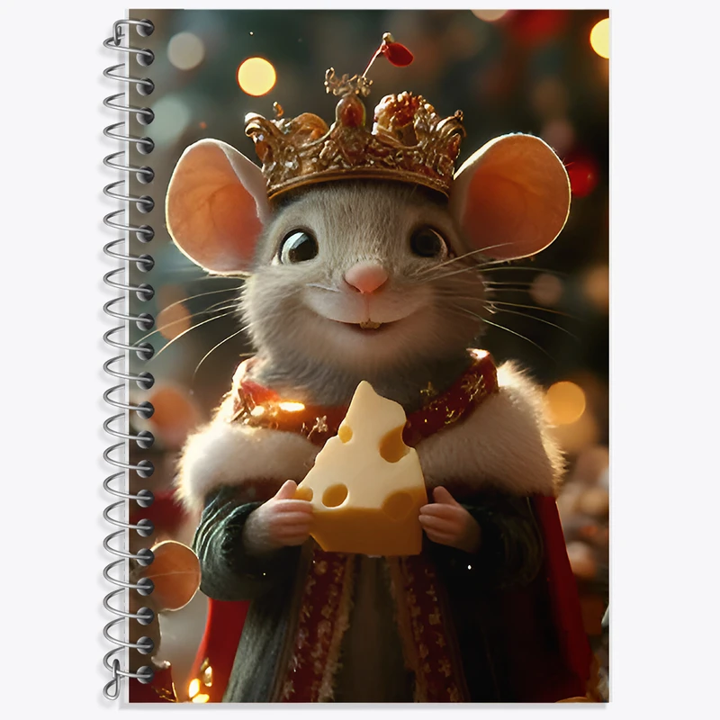 دفتر زبان 50 برگ خندالو مدل دو خط طرح موش پادشاه کد F9618