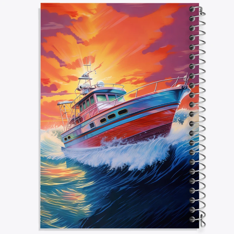 دفتر مشق 50 برگ خندالو طرح کشتی و دریا کد F3047