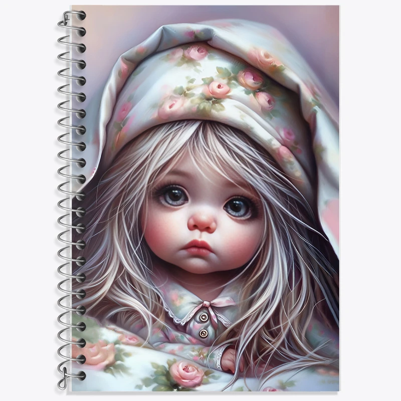 دفتر زبان 50 برگ خندالو مدل دو خط طرح دخترانه کد F11705