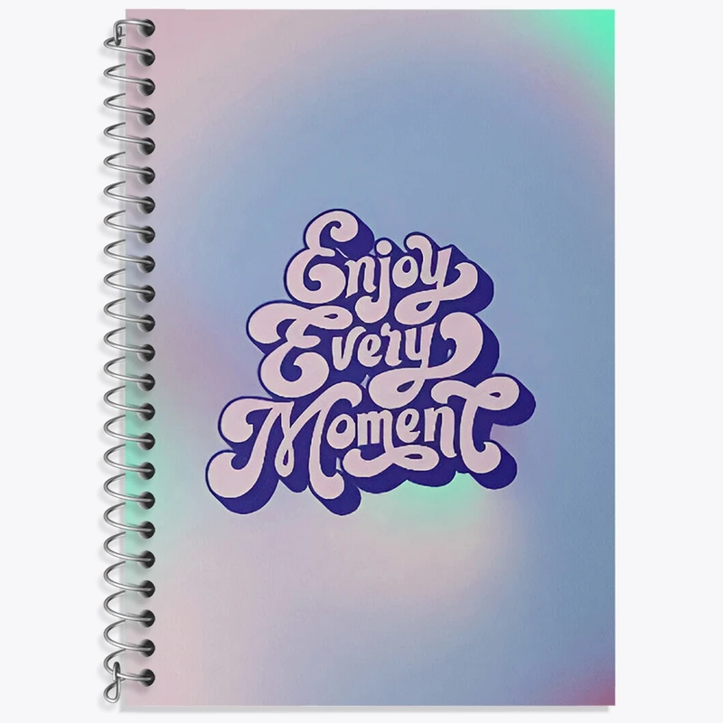 دفتر زبان 50 برگ خندالو مدل سه خط طرح Enjoy Every Moment کد F3734