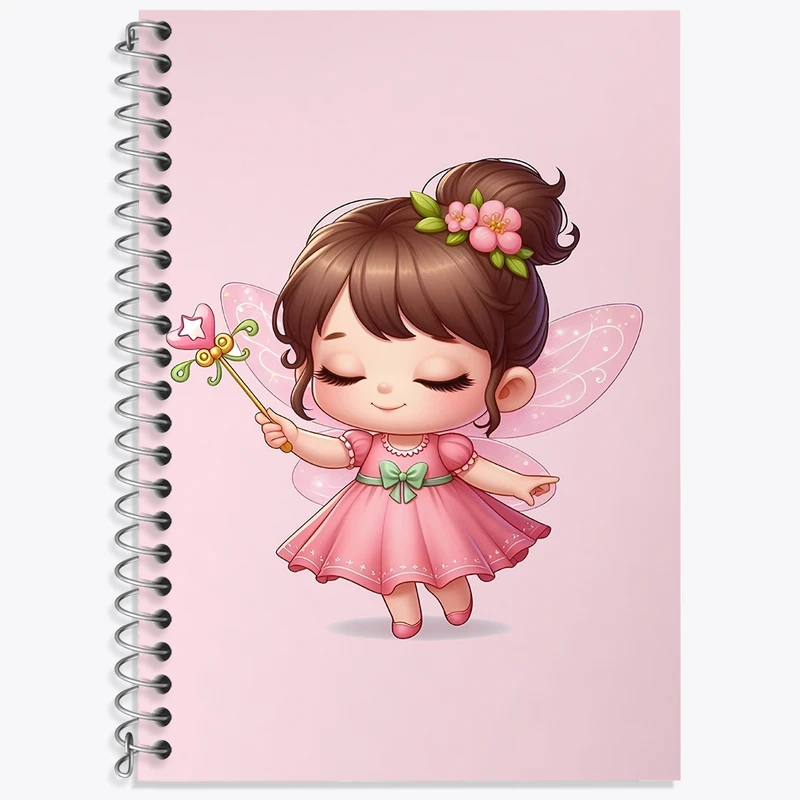 دفتر زبان 50 برگ خندالو مدل سه خط طرح دخترانه کیوت کد F3615