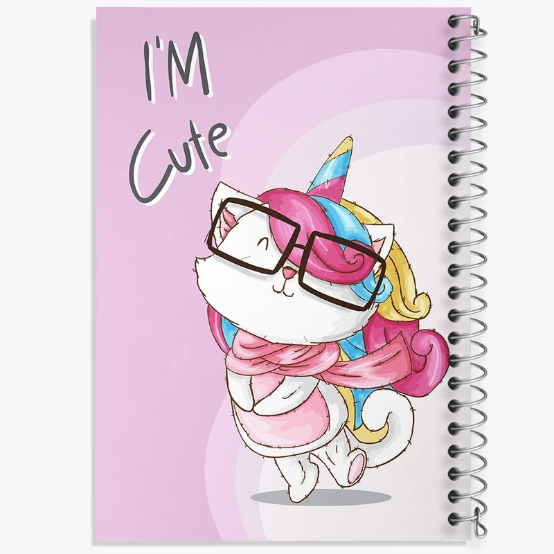 دفتر طراحی 50 برگ خندالو طرح اسب تک شاخ کد N487