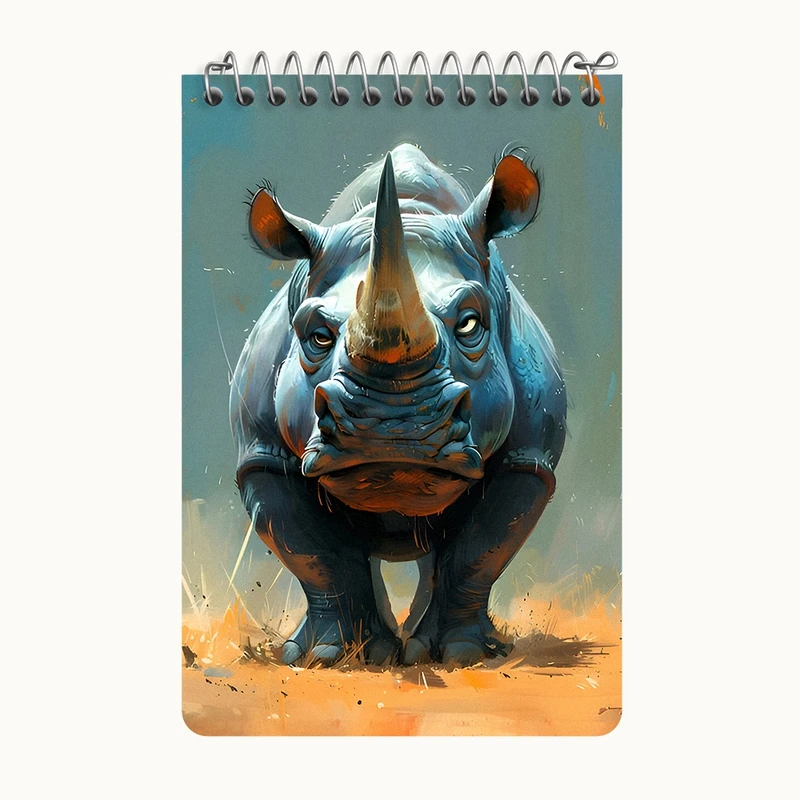 دفتر یادداشت 50 برگ خندالو طرح کرگدن بیخیال کد F6621