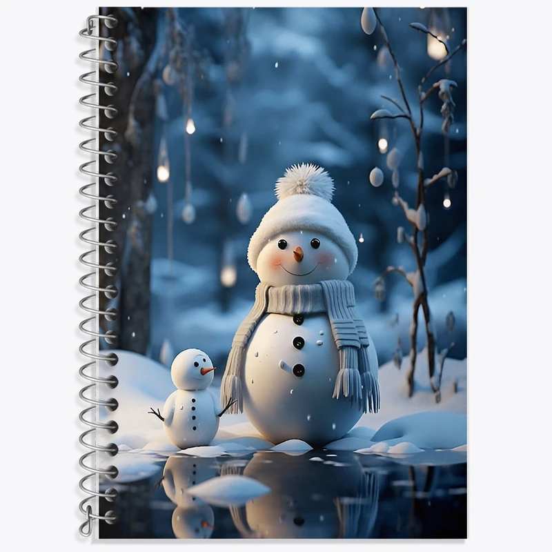 دفتر زبان 50 برگ خندالو مدل سه خط طرح آدم برفی کد F8681