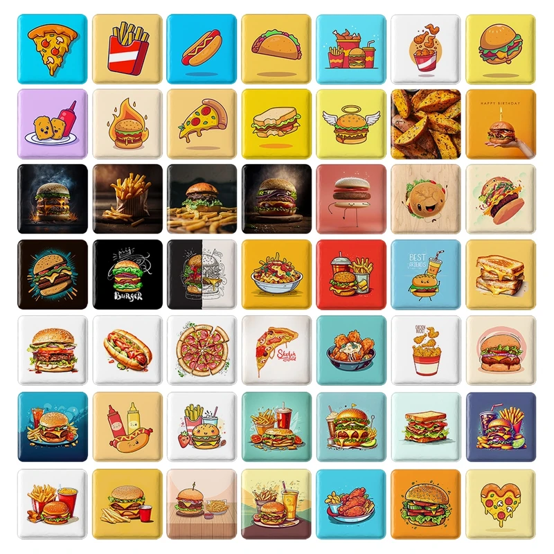 پیکسل خندالو طرح فست فود و غذا کد 163 مدل مربعی مجموعه 49 عددی