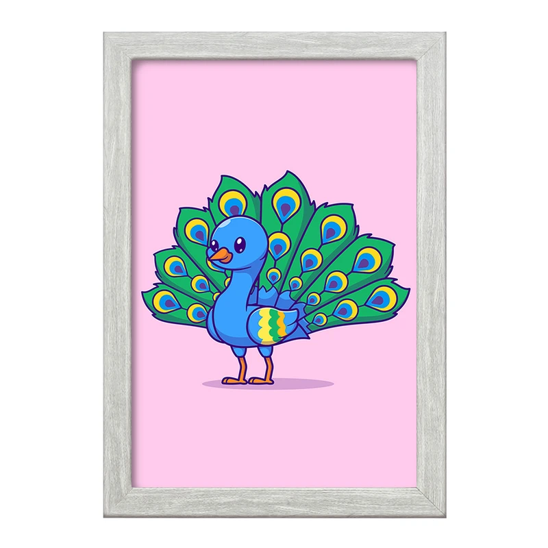 تابلو خندالو طرح حیوانات بامزه طاووس کد 29683