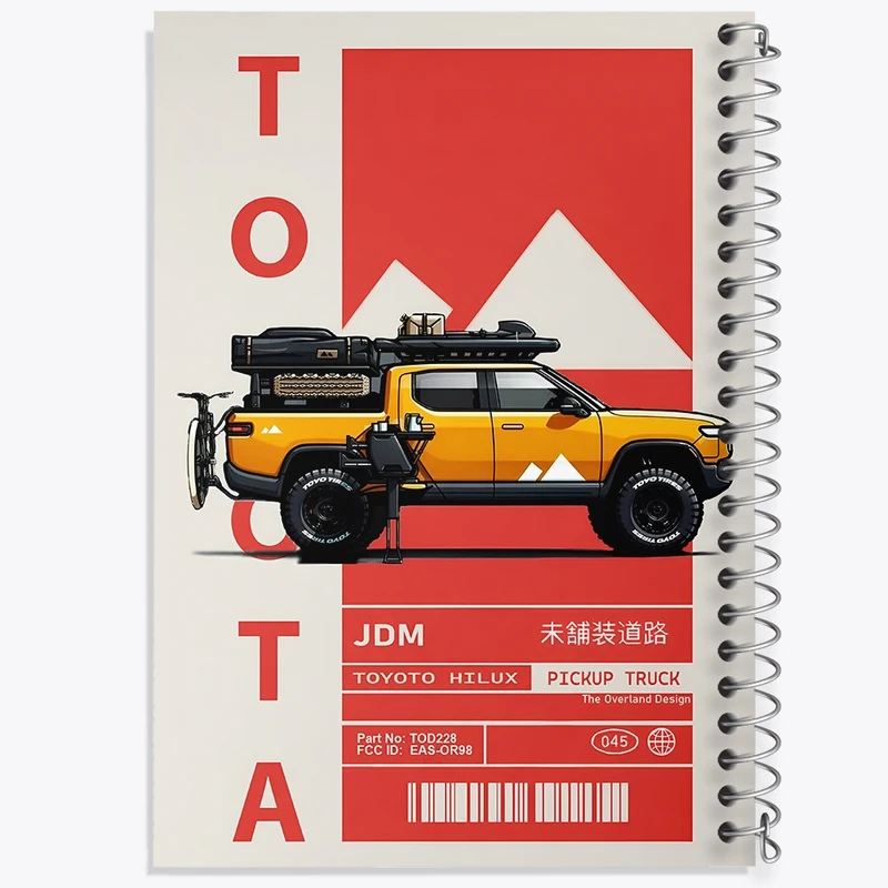 دفتر طراحی 50 برگ خندالو طرح تویوتا (Toyota) کد F13633