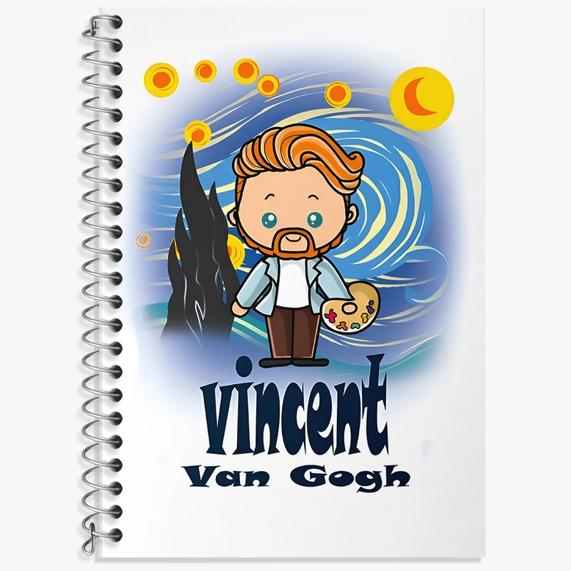 دفتر نت موسیقی 50 برگ خندالو طرح ونسان ونگوگ کد F12694