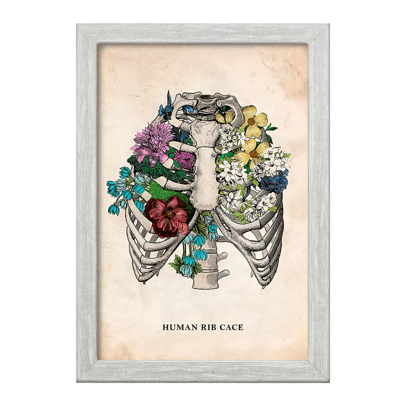 تابلو خندالو طرح قفسه سینه (Human Rib Cace) کد F13975