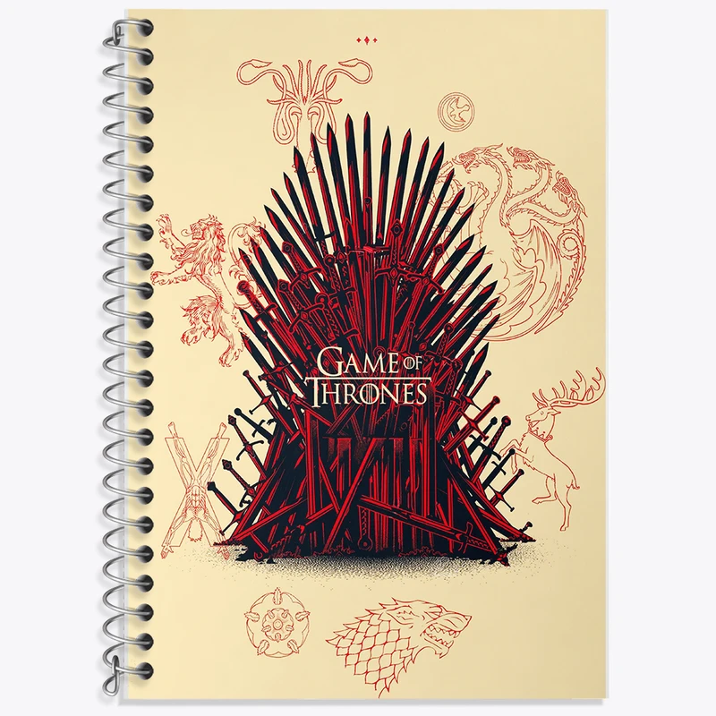 دفتر زبان دوخط 50 برگ خندالو طرح بازی تاج و تخت (Game Of Thrones) کد F10151