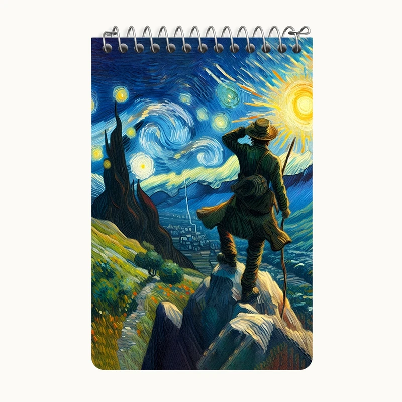 دفتر یادداشت 50 برگ خندالو طرح ونسان ونگوگ کد F5100