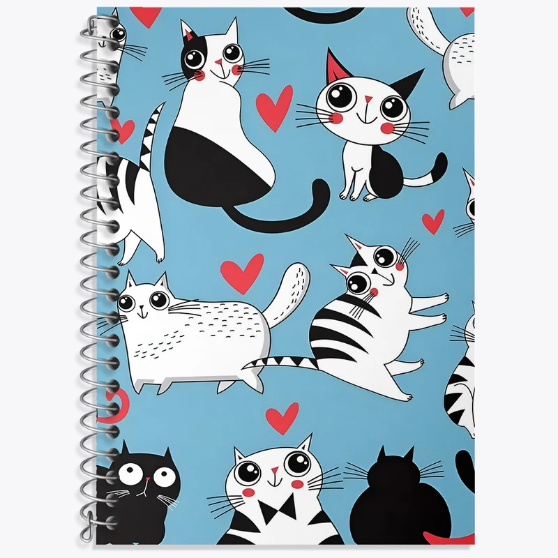 دفتر لغت 50 برگ خندالو طرح پترن گربه کد F4873