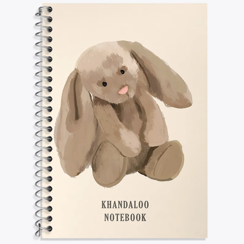 دفتر زبان 50 برگ خندالو مدل سه خط طرح خرگوش بامزه کد N8495