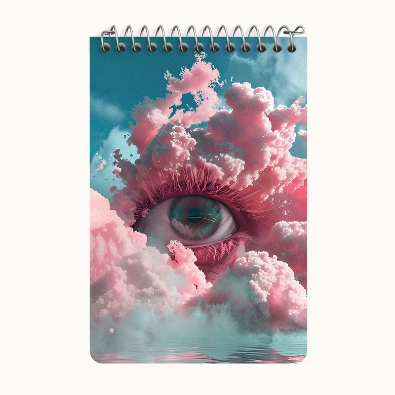 دفتر یادداشت 50 برگ خندالو طرح چشم و ابر کد F7193