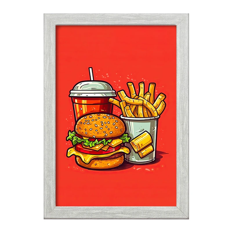 تابلو خندالو طرح فست فود (Fast Food) کد 36556
