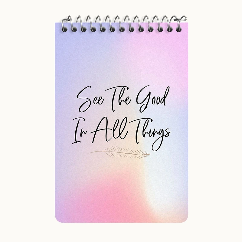 دفتر یادداشت 50 برگ خندالو طرح See The Good In All Things کد F11437