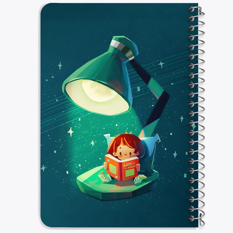 دفتر یادداشت 50 برگ خندالو طرح دختر کتابخوان کد F4907