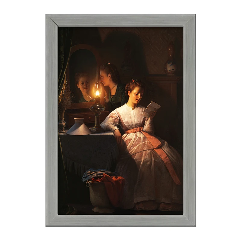 تابلو خندالو طرح نقاشی نامه عاشقانه اثر پتروس ون شندل کد F12262