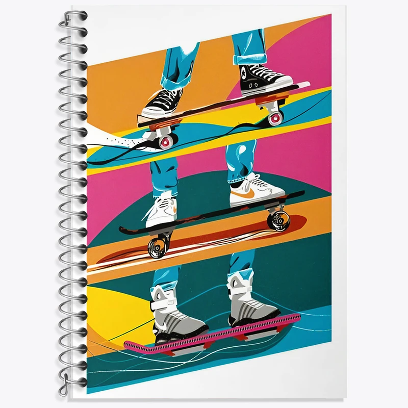 دفتر نت موسیقی 50 برگ خندالو طرح اسکیت برد کد F9751