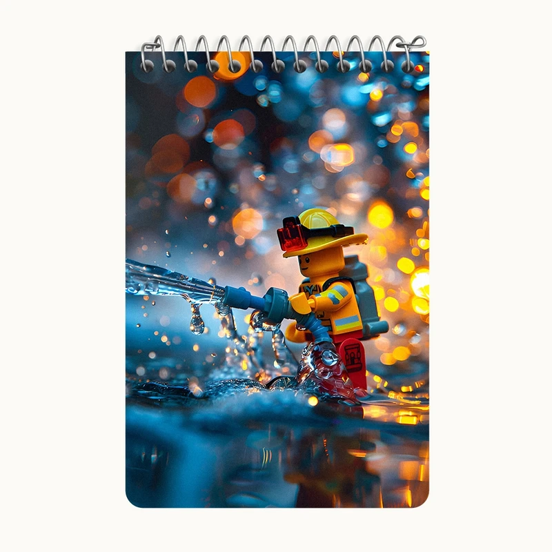 دفتر یادداشت 50 برگ خندالو طرح لگو آتش نشان(Lego) کد F6554