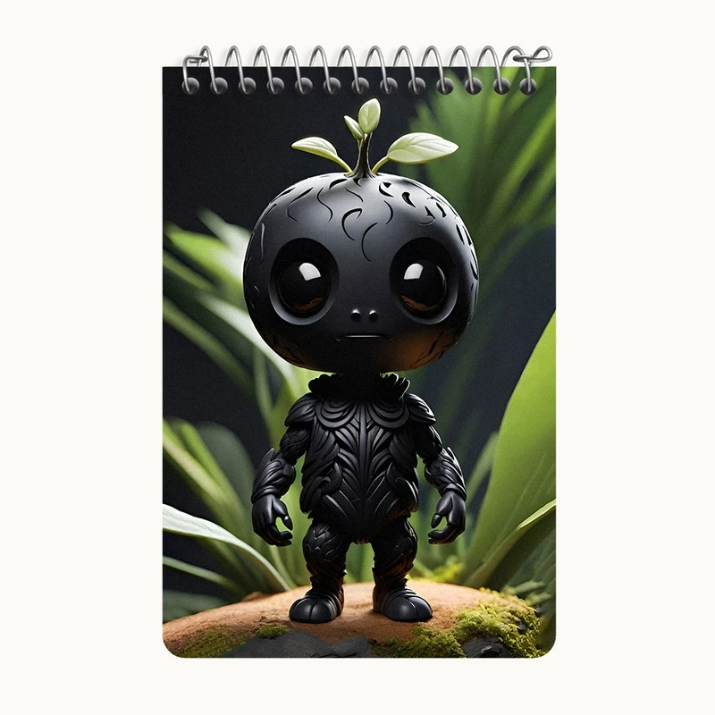 دفتر یادداشت 50 برگ خندالو طرح گیاه سیاه کد F11426