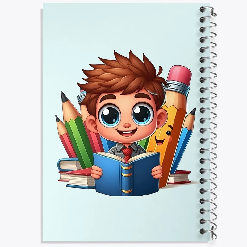 دفتر طراحی 50 برگ خندالو طرح پسر دانش آموز کد N5605