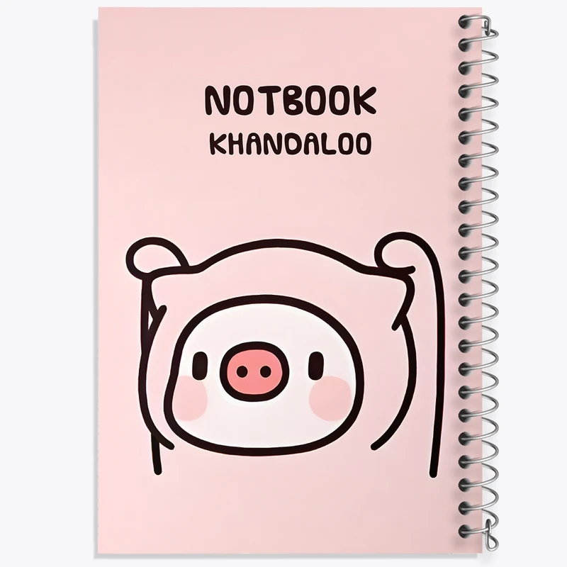 دفتر ژورنال نویسی 50 برگ خندالو مدل نقطه ای طرح خوک بامزه کد N7175