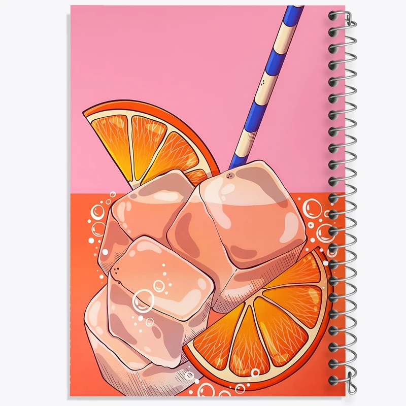 دفتر ژورنال نویسی 50 برگ خندالو مدل نقطه ای طرح آب پرتقال کد F10430