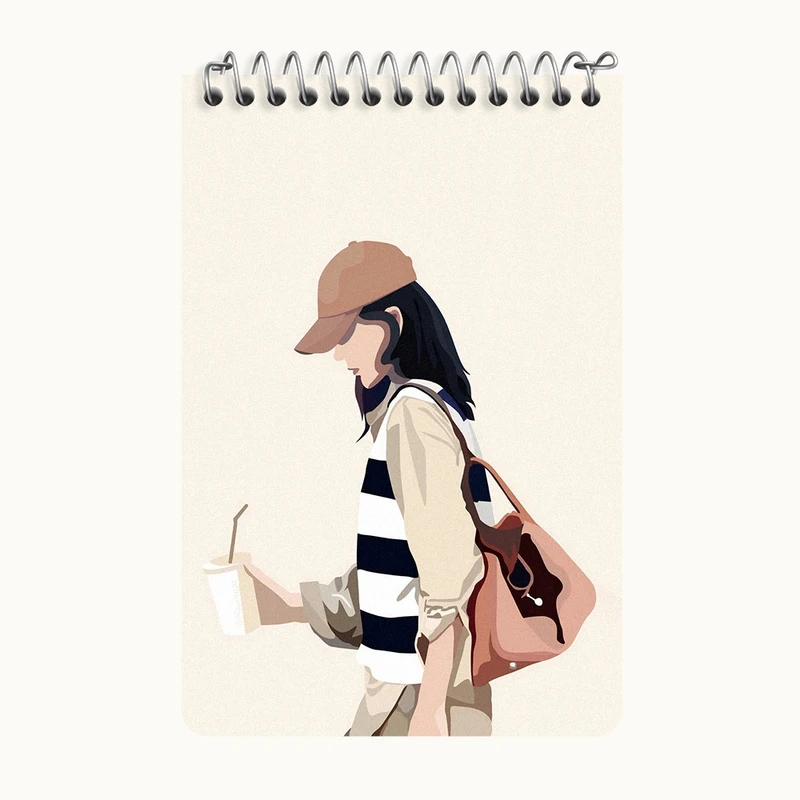 دفتر یادداشت 50 برگ خندالو طرح دخترانه مینیمال کد F3252