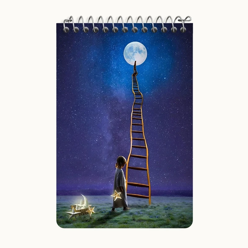 دفتر یادداشت 50 برگ خندالو طرح نردبان رویا کد F4274