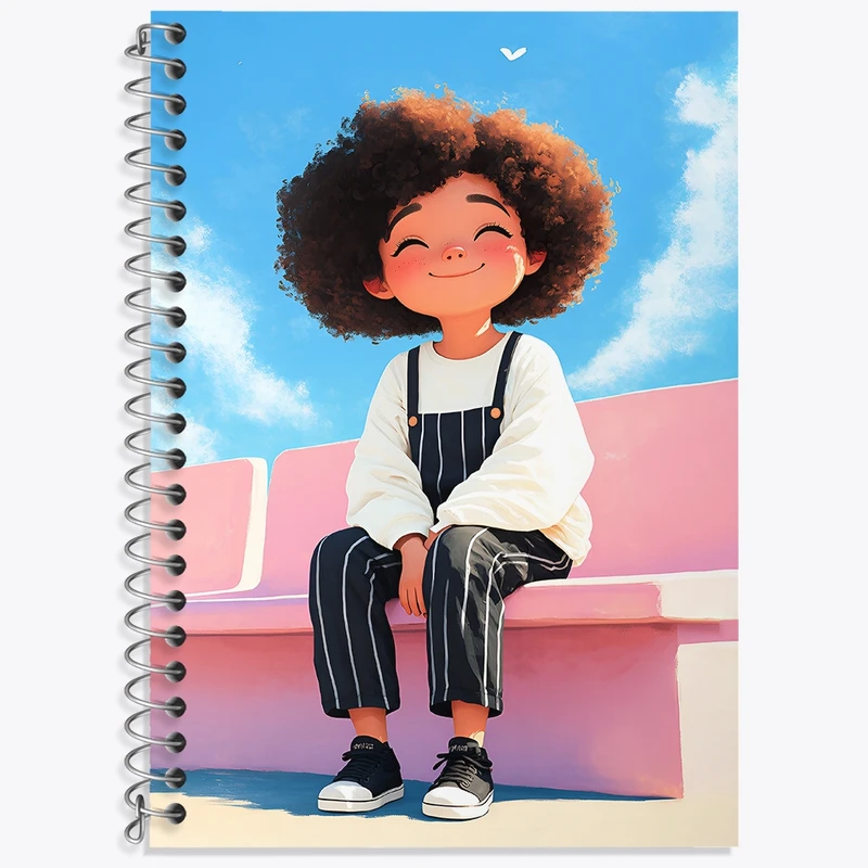 دفتر زبان 50 برگ خندالو مدل سه خط طرح دخترانه کیوت کد N8382