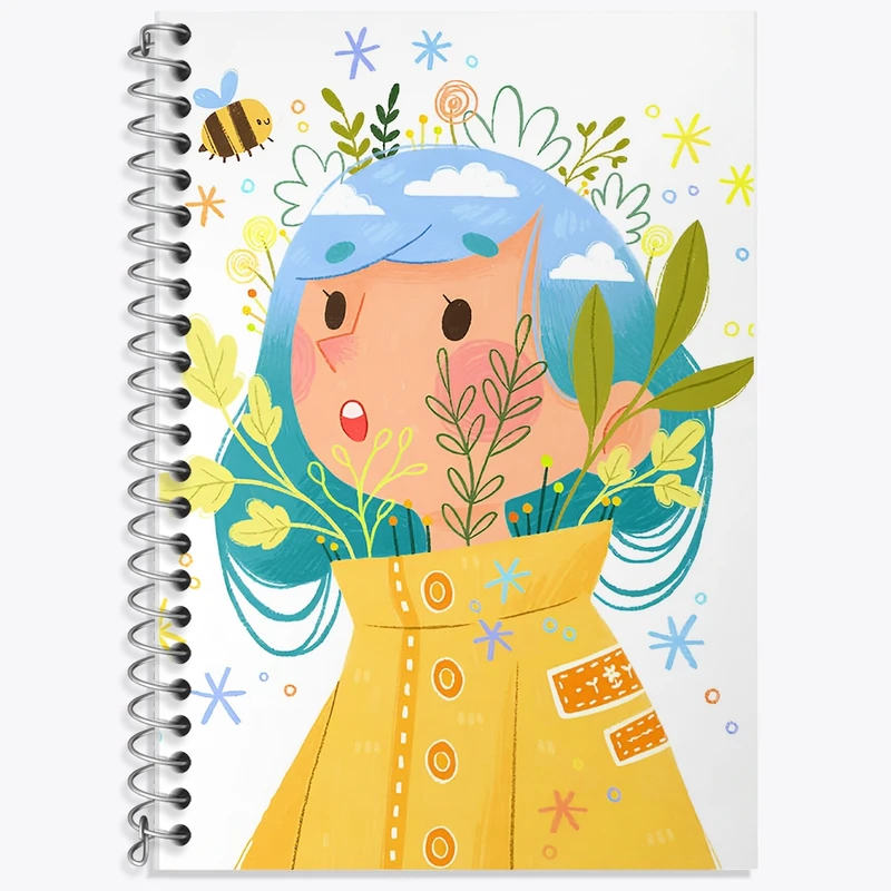 دفتر زبان 50 برگ خندالو مدل سه خط طرح دخترانه کد F9196