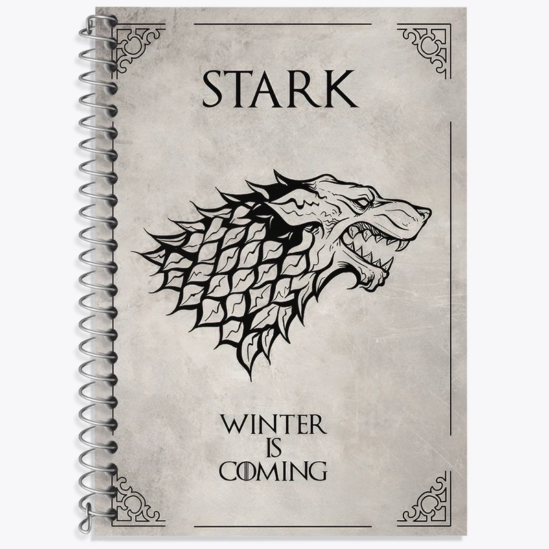 دفتر زبان 50 برگ خندالو مدل سه خط طرح گیم آف ترونز (Game of Thrones)  کد F4686