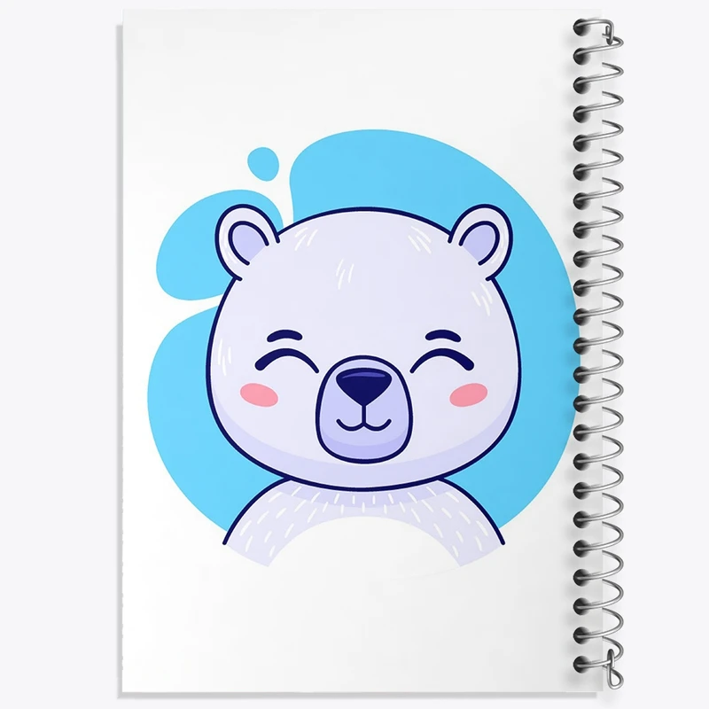 دفتر طراحی 50 برگ خندالو طرح خرس قطبی حیوانات بامزه کد 37133