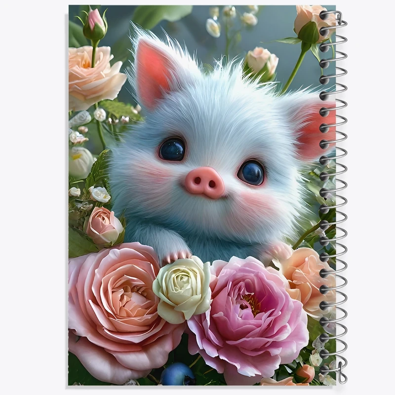 دفتر ژورنال نویسی 50 برگ خندالو مدل نقطه ای طرح خوک کوچولو کد F12812