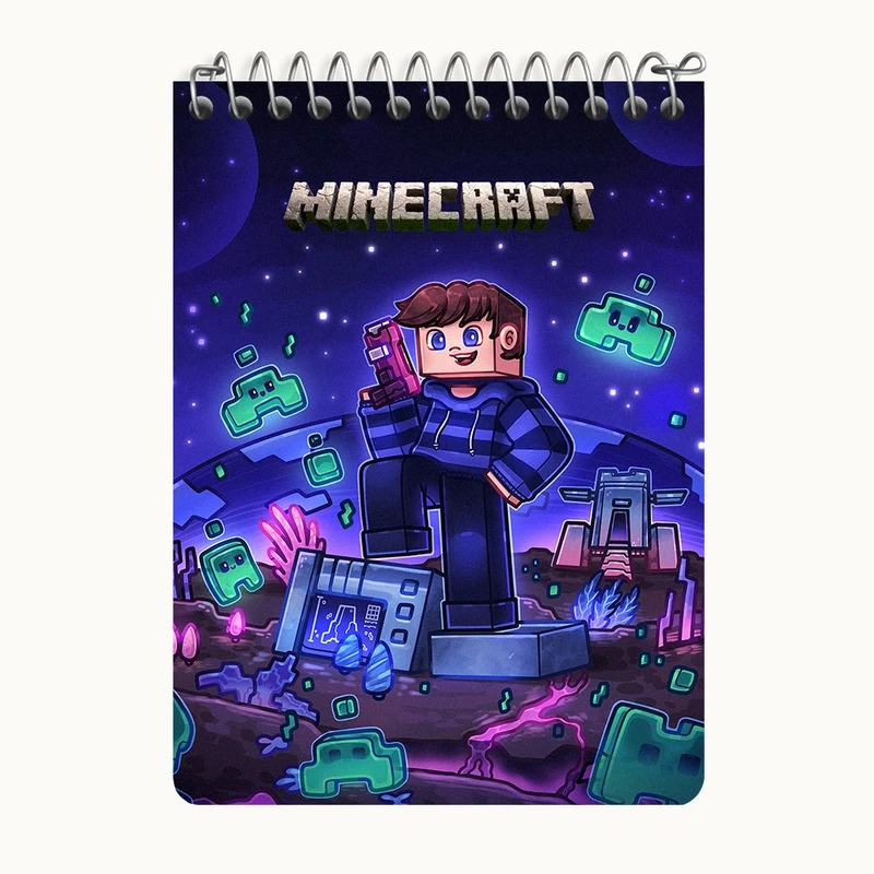 دفتر یادداشت 50 برگ خندالو طرح بازی ماینکرافت (Minecraft) کد N8674