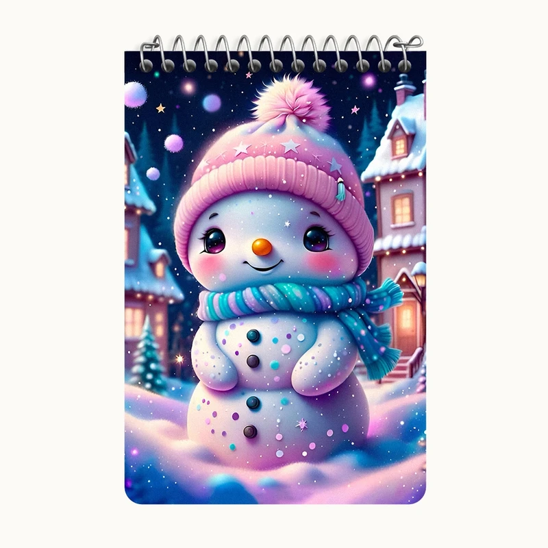 دفتر یادداشت 50 برگ خندالو طرح آدم برفی بامزه کد F8406