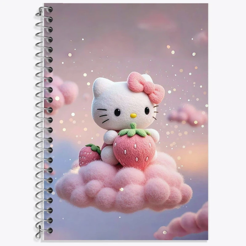 دفتر زبان 50 برگ خندالو مدل سه خط طرح هلو کیتی کد F10301