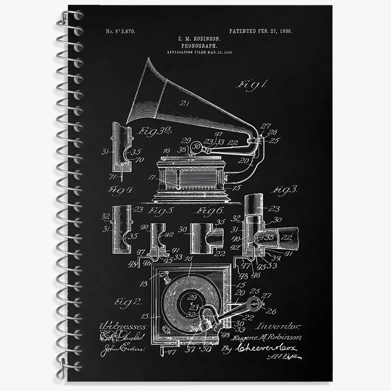 دفتر نت موسیقی 50 برگ خندالو طرح گرامافون (Gramophone) کد N8096